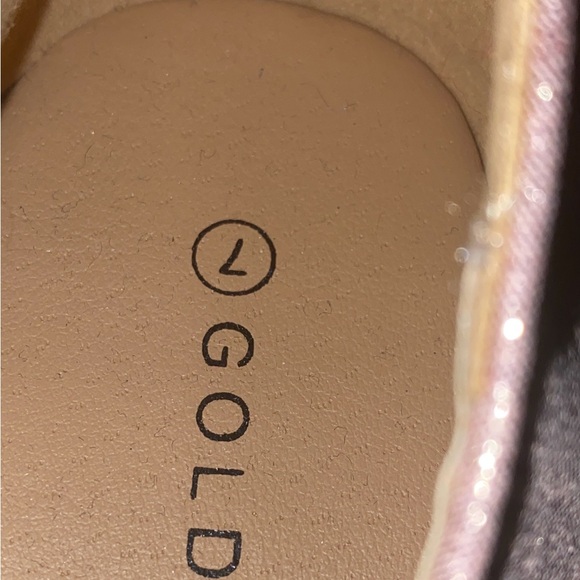 Metallic Pink Ballerina Flats with Rhinestones - Picture 6 of 11